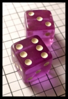 Dice : Dice - 6D - Purple Pair Translucent with Drilled White Pips - Ebay Feb 2010